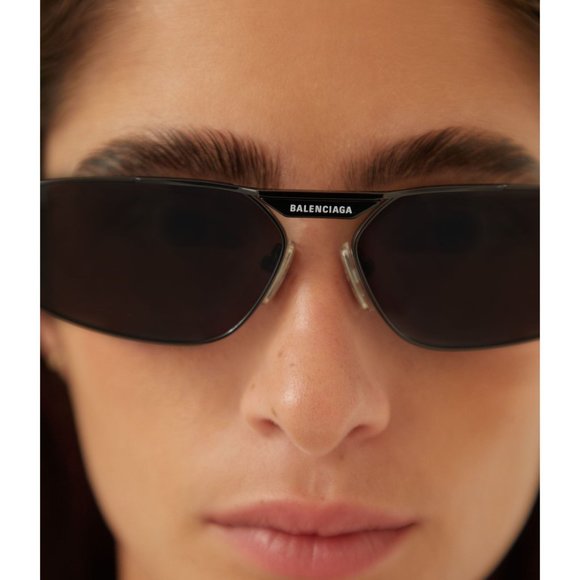 NEW BALENCIAGA BB0245S 003 UNISEX SUNGLASSES BB 0245S GOLD METAL OVAL EYEWEAR - Picture 12 of 13